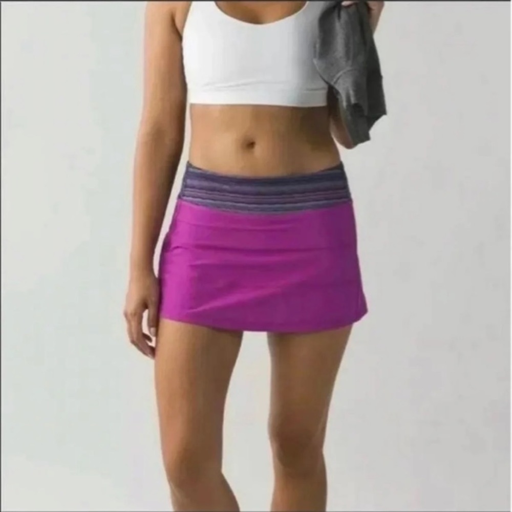 Lululemon Pace Rival skirt skort pink purple fuchsia color excellent condition
